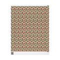Retro Holiday Shopper Christmas Wrapping Paper, Vintage Fashion Gift Wrap Roll, Red Green Gold Bells Holiday Paper