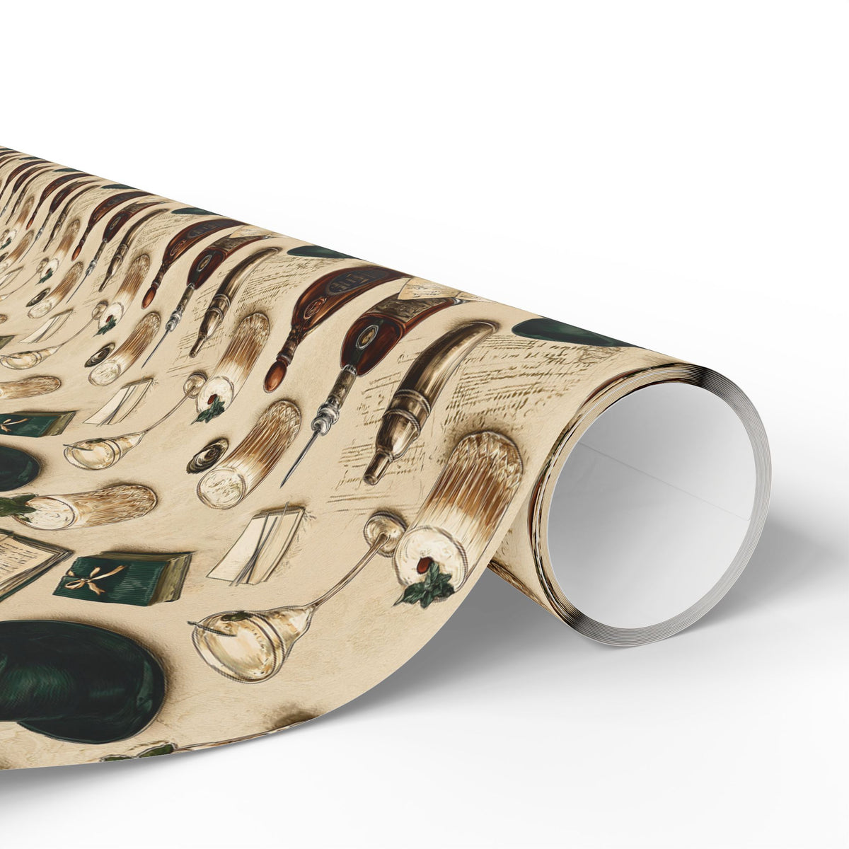 Vintage Cocktail Wrapping Paper Roll, Whiskey Bottle Shaker and Fedora Gift Wrap, Cream Speakeasy Bar Holiday Paper, Retro Mens Christmas Wrap