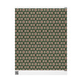 Jeweled Snowflake Christmas Wrapping Paper, Forest Green Gift Wrap Roll, Ruby Pearl Vintage Brooch Holiday Paper