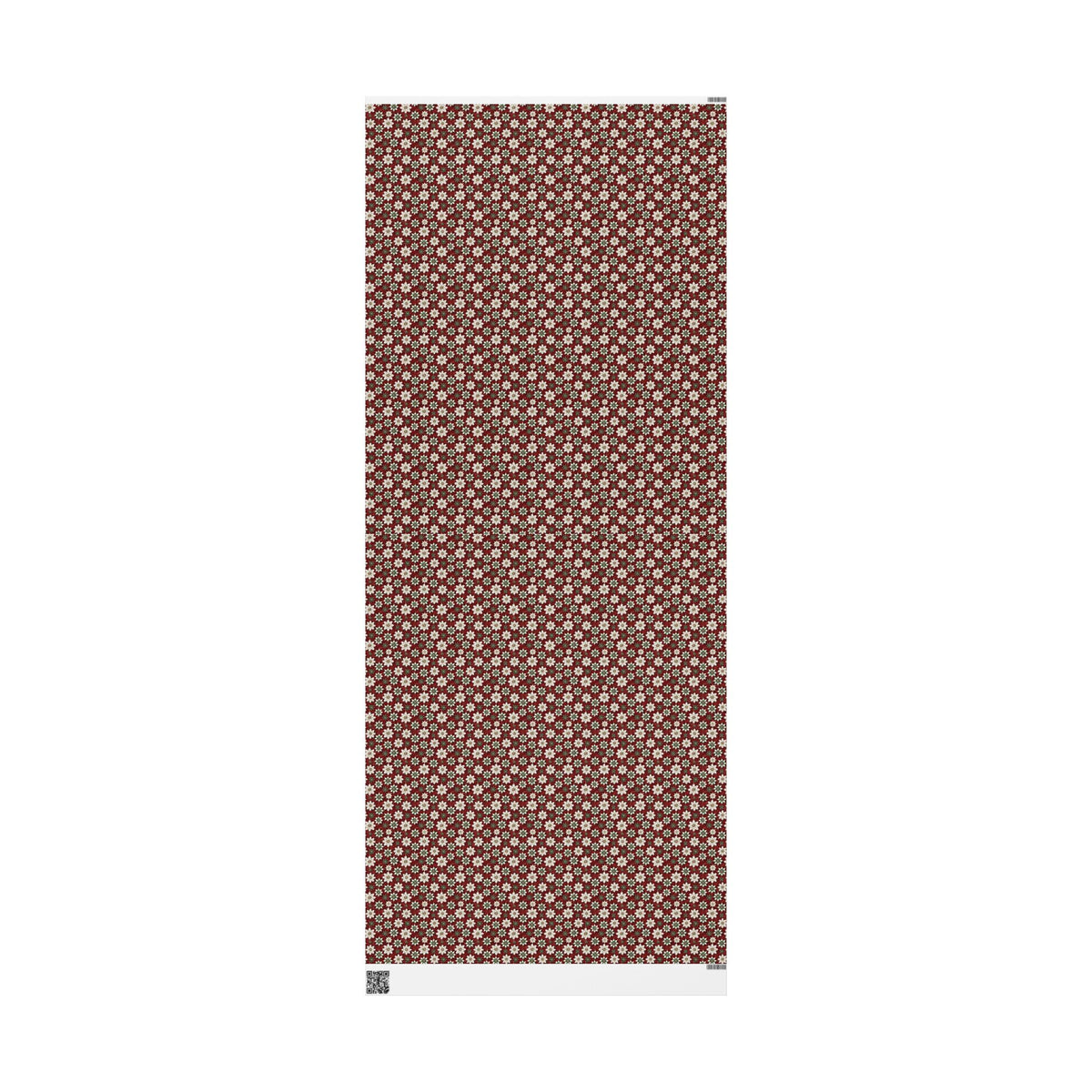 White Poinsettia Christmas Wrapping Paper, Deep Red Gift Wrap Roll, Cream Green Gold Floral Holiday Paper, Matte