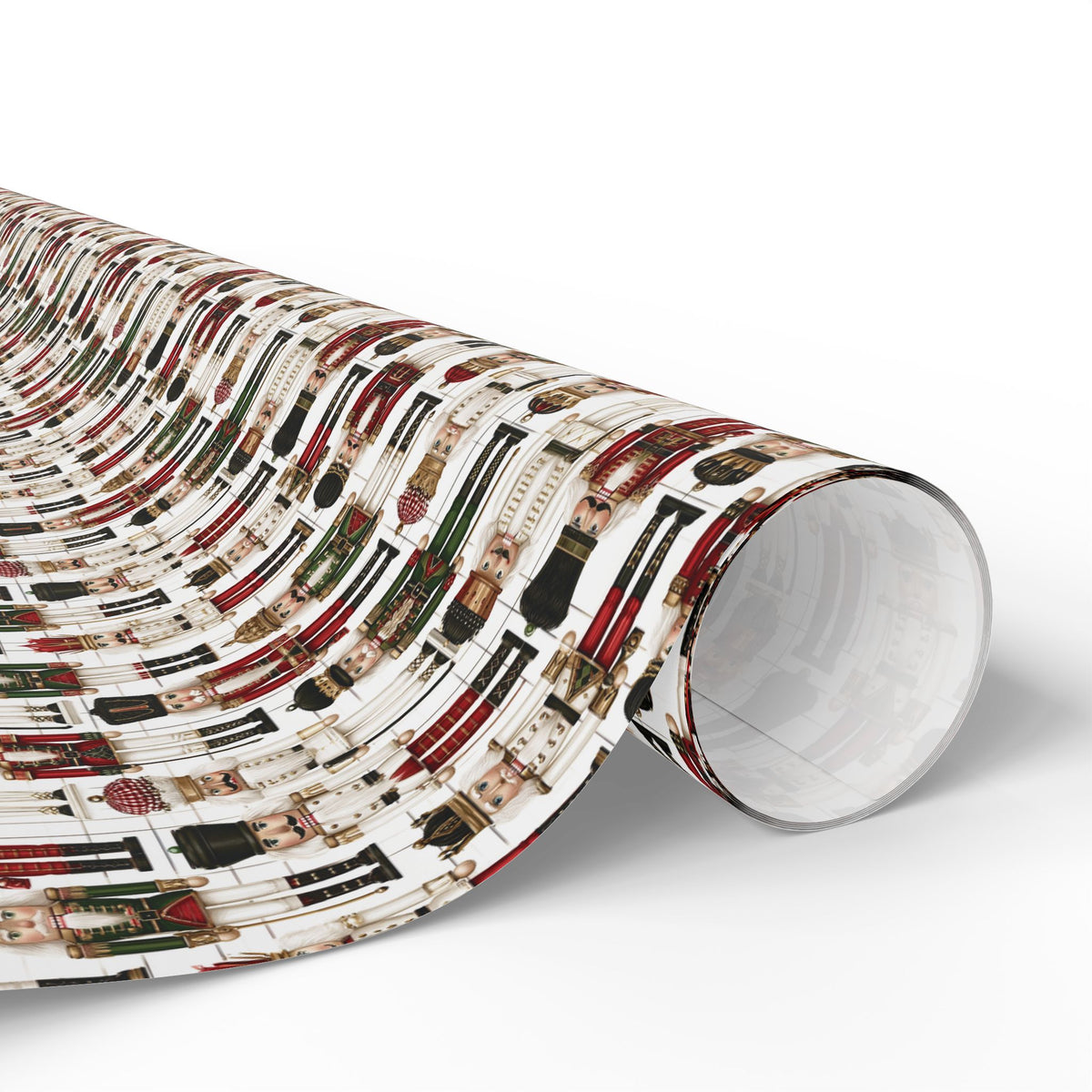 Nutcracker Christmas Wrapping Paper, Vintage Toy Soldier Gift Wrap Roll, Red Green Gold Traditional Holiday Wrap, Matte Paper, Free Shipping