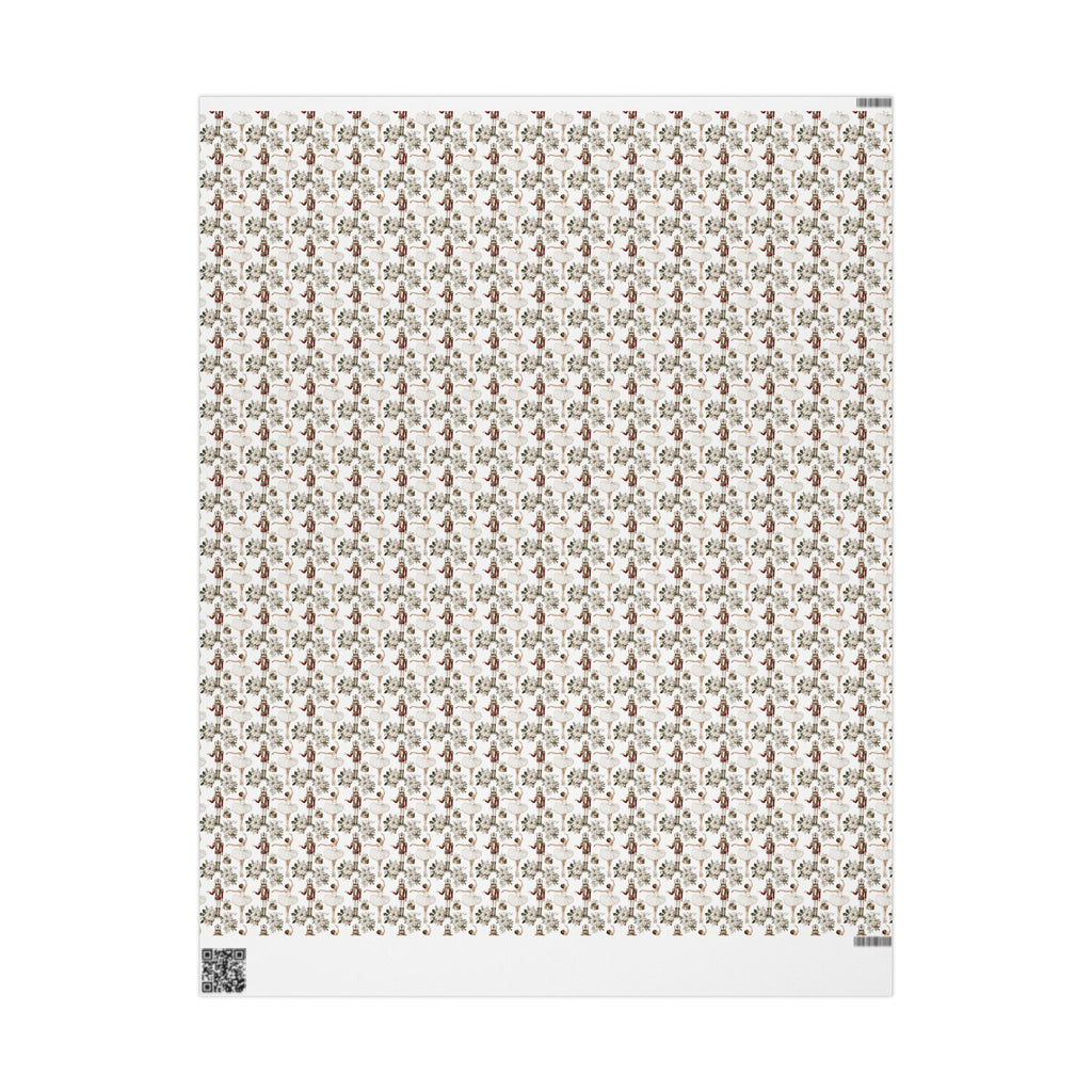 Nutcracker Ballerina Wrapping Paper, Sugar Plum Ballet Gift Wrap Roll, White Cream Christmas Dancer Holiday Wrap, Matte Paper, Free Shipping