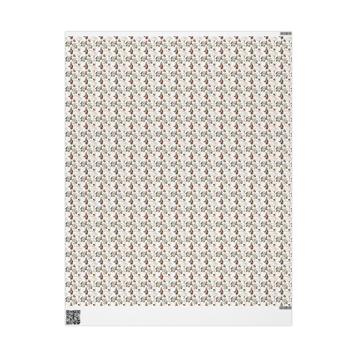 Nutcracker Ballerina Wrapping Paper, Sugar Plum Ballet Gift Wrap Roll, White Cream Christmas Dancer Holiday Wrap, Matte Paper, Free Shipping