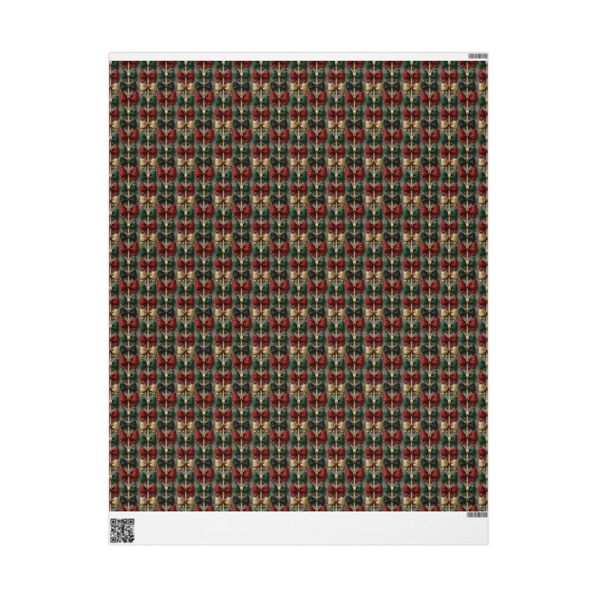 Rustic Ribbon Bow Christmas Wrapping Paper, Red Green Burlap Gift Wrap Roll, Textured Linen Holiday Paper, Matte