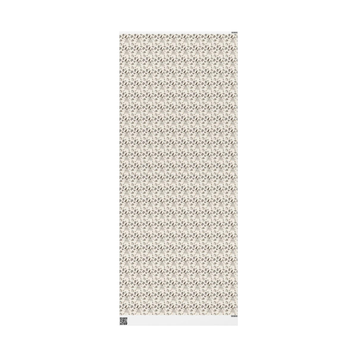 Fashion Illustration Christmas Wrapping Paper, Chic Sketch Gift Wrap Roll, Cream Black Ink Holiday Paper, Matte