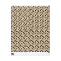 Retro Kitsch Fawn Christmas Wrapping Paper, Vintage Deer Gift Wrap Roll, Cream and Charcoal Holiday Paper, Matte