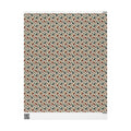 Folk Art Christmas Bird Wrapping Paper, Scandinavian Robin Gift Wrap Roll, Red Blue Cream Holiday Paper, Matte
