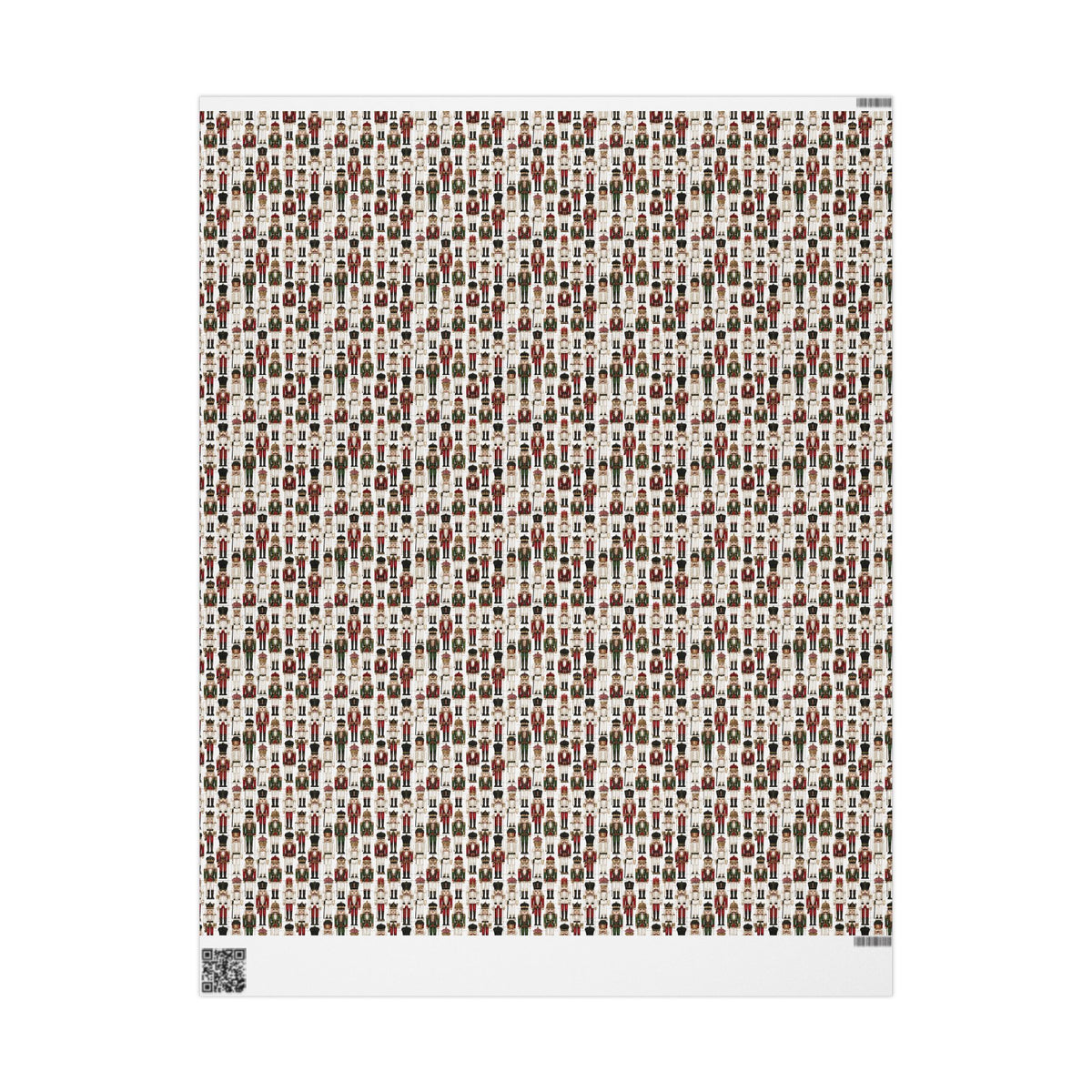 Nutcracker Christmas Wrapping Paper, Vintage Toy Soldier Gift Wrap Roll, Red Green Gold Traditional Holiday Wrap, Matte Paper, Free Shipping